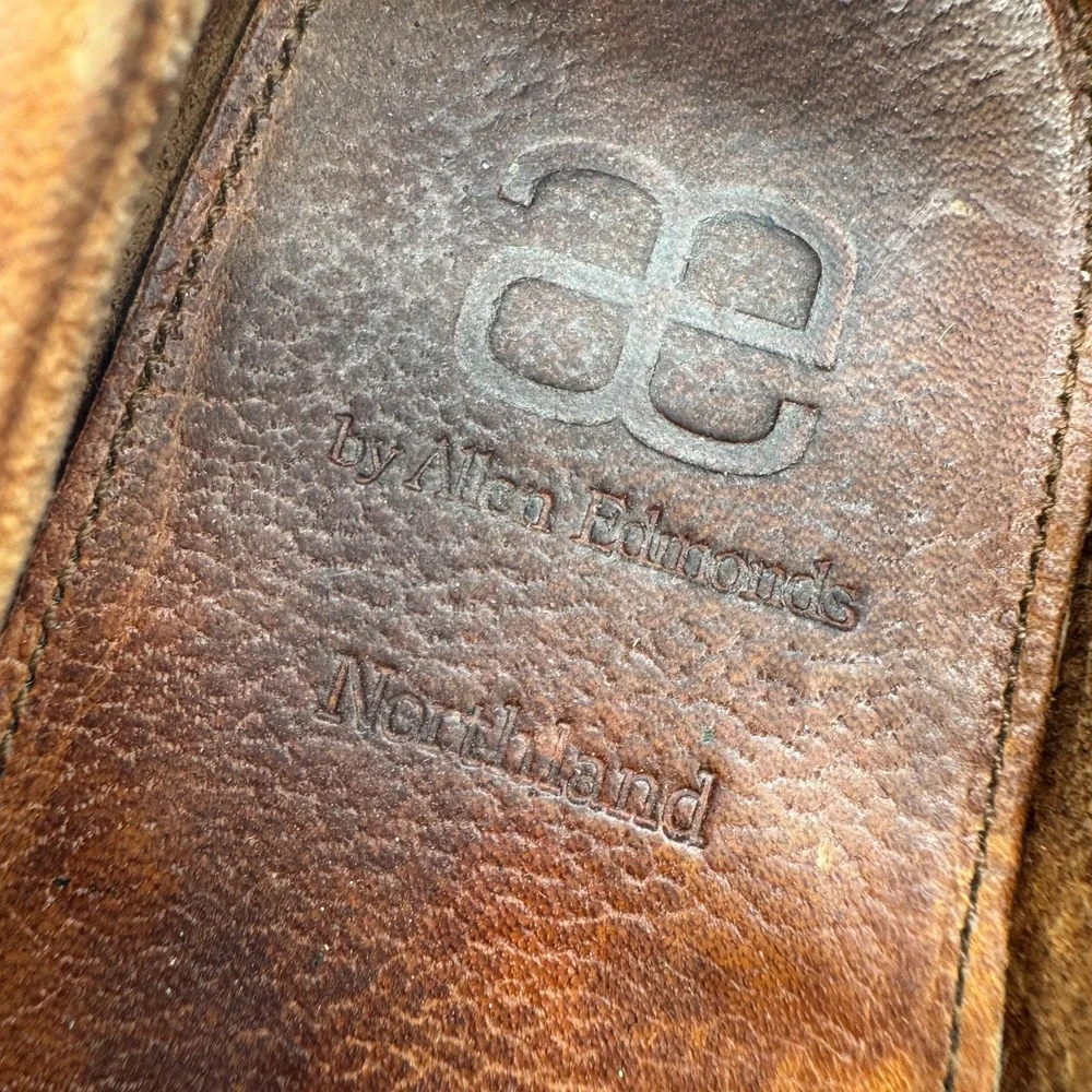Allen Edmonds Northland Brown Leather Boat Shoes Mens Size 8.5 Handmade